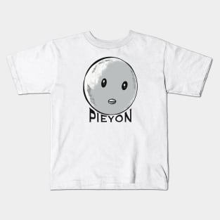 Oshi no Ko or My Star Anime Characters Pieyon the Chick Head Muscle Man with Aesthetic Black Lettering in Black and White Kids T-Shirt